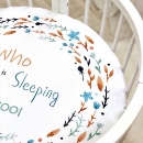 Husa saltea rotunda patut bebe copii cu elastic, Slepping is cool (2)